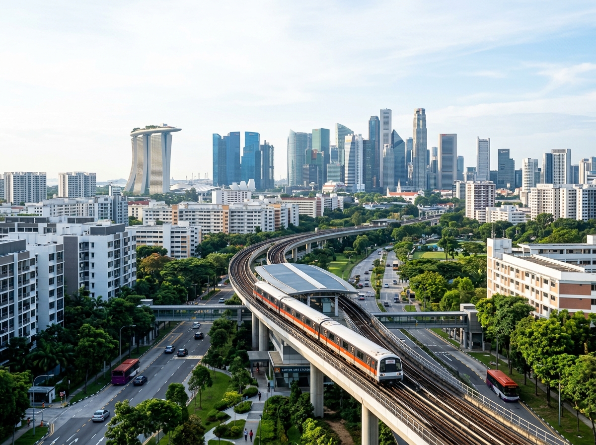Singapore cityscape connected to local insurance service
